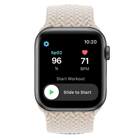 Apple Watch showing slide to start a workout
